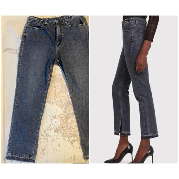 SLVRLAKE Denim - SLVRLAKE Rider Break Down Split
Hem Jeans Straight Leg Black Denim Size 31